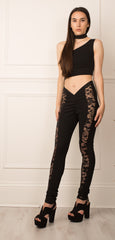lace panel leggings, leggings, veggings, 